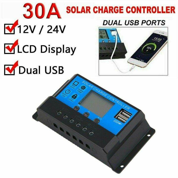 pwm-solar-charge-controller-12v-24v-lcd-display-dual-usb-solar-panel-charger-รุ่น-60a-พร้อมส่งจากไทย