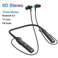 Wireless Headset Bluetooth 5.0 Earphone HiFi 9D Stereo Neck-Hanging Sport Headphone Support Bluetooth TF Card FM Audio Playback Over The Ear Headphone