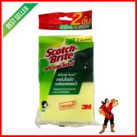 ฟองน้ำพร้อมใยขัด SCOTCH-BRITE 3x4 นิ้ว แพ็ก 2 ชิ้นSCOURER SPONGE SCOTCH-BRITE 3X4IN PACK2 **ขายดีที่สุด**