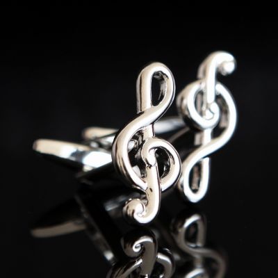 Silver Musical Note Cufflinks Mens Cuffs Jewelry Stainless Steel Metal Trendy Cuff Nail Free Shipping Suit Gift For Men