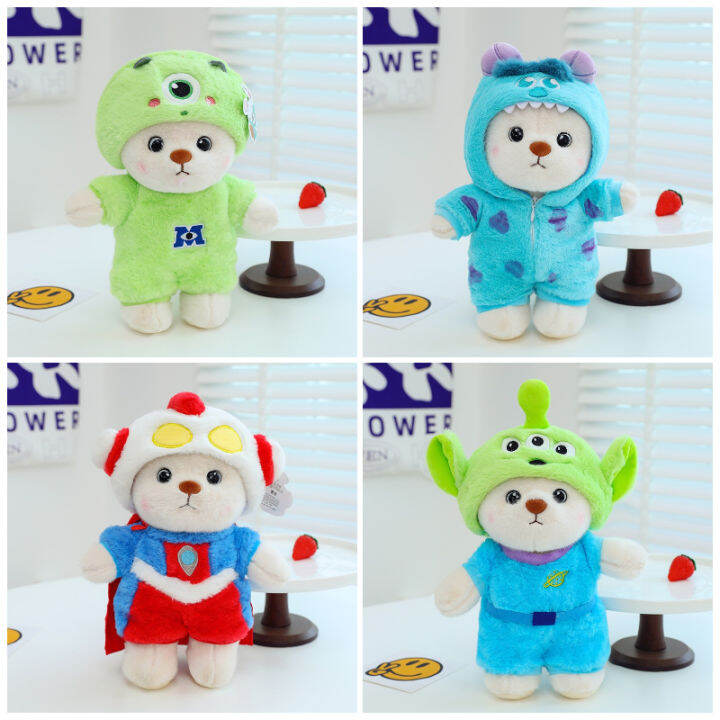 alien-superman-mike-stitch-plush-doll-cross-dressing-bear-doll-sofa-gift-cushion