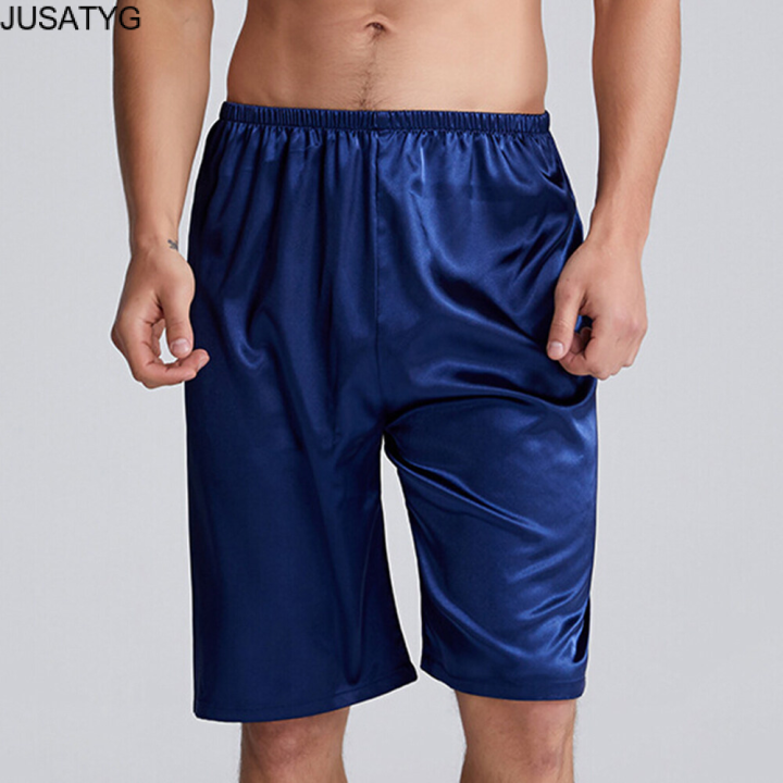 jusatyg-บุรุษประดิษฐ์ผ้าไหมซาตินกางเกงนอนหลับสบายบ้านกางเกงขาสั้นชุดนอน1xใหม่-กางเกงนอนชาย-กางเกงผ้าแพร-กางเกงนอนชายc
