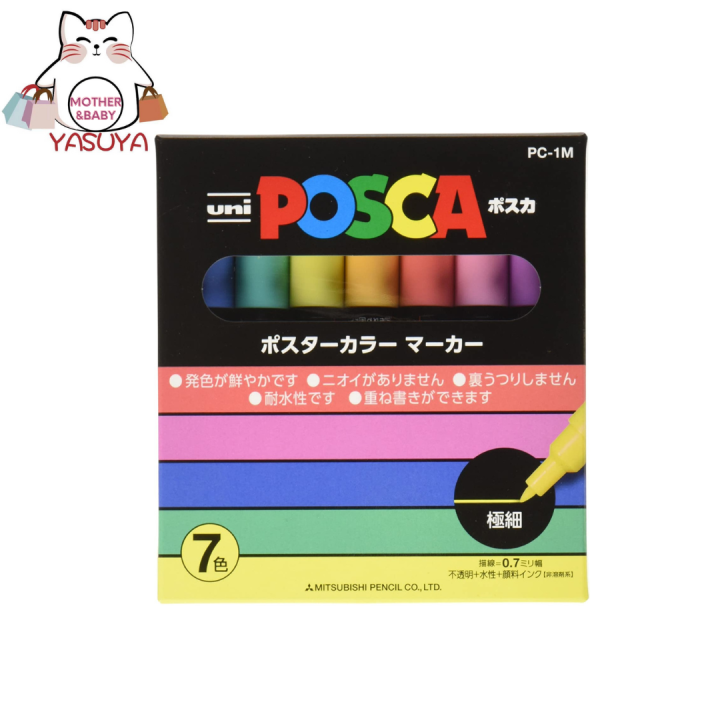 5 Stuks Posca PC1MR Markers – Extra Fijne Punt 0,7 Mm, Waterbasis, Zwart – Voor Papier, Textiel, Glas En Steen