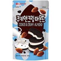 Happy moment with us ? Lotte Cookie and Cream Almond 200g อัลมอนด์อบเคลือบครีมนม ผสมคุกกี้ 200 กรัม.?