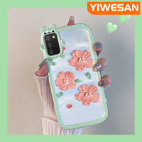 JIUMOO เคส M02s F02s ปลอกสำหรับ Samsung ลายดอกไม้มุกแวววาว A04E A03s A02s กันกระแทกเคสเลนส์หลายสีรูปผู้หญิงสวยเคสมือถือกันตกและเคสทนต่อการขีดข่วน