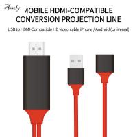 AMELY สาย1M/2M ตัวผู้ถึงทีเสียบยูเอสบี C ไปยังสายสายสัญญาณ HDMI สายชาร์จ USB-หัวแปลงสัญญาณ HDMI ชนิด C สายสายเชื่อมต่อ HDMI USB-C 4K ตัวแปลง HDMI ชนิด C สาย HDMI