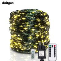 ♝ 10-120m Led String Fairy Lights Christmas Garland Patio Outdoor Lamp With Remote For Tree Street Bedroom Wedding Decoration