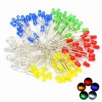 50PCS 3mm Led Diode Bright Multicolor Individual Light Emitting Diodes Assortment Kit Red/Green/Blue/Yellow/Orange/White Lamps Electrical Circuitry Pa