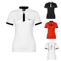 Titleist เสื้อยืดแขนสั้นกางเกงเล่นกอล์ฟใหม่สำหรับผู้หญิง,เสื้อโปโลแห้งเร็วระบายอากาศได้ดีสำหรับกีฬากลางแจ้งและระบายอากาศได้ดีในฤดูร้อน