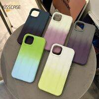 KISSCASE เคสโทรศัพท์ซิลิโคนนิ่มสีประกายหิมะไล่ระดับสีสำหรับ Iphone 14 13 12 11 Pro Max เคสมีรอยย่นในแนวตั้งสำหรับ Iphone 11 12 13 14