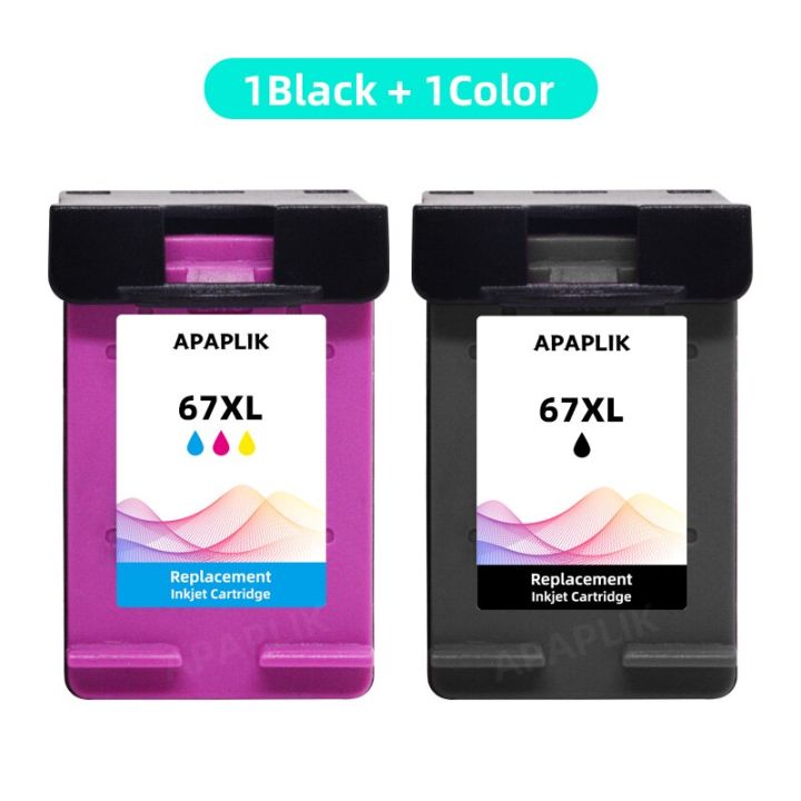 apaplik-for-hp-67-67xl-premium-remanufactured-color-inkjet-ink-cartridge-for-hp-envy-6052-6055-6058-deskjet-1225-2732-printer