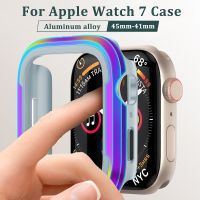 Aluminum alloy Watch case Cover for apple watch series 7 SE bumper case 45mm 41mm Accessories protective Case shell frame Metal