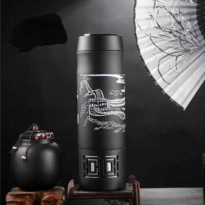 Mens Smart Thermal Bottle Stainless Steel Thermo Pot High-end Business Gift Cup Office Tea Infuser Bottle Chinese Style Tea Cup
