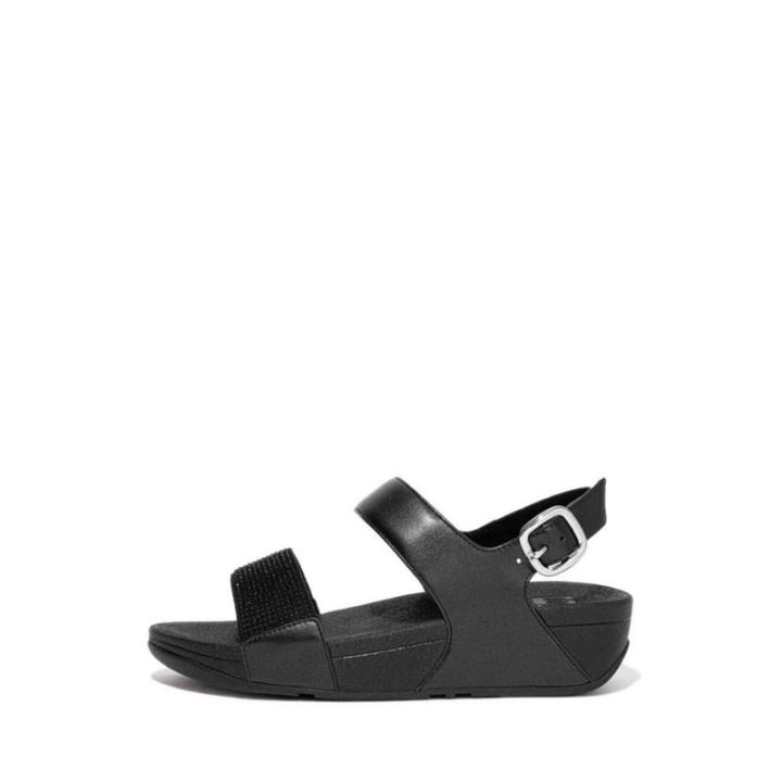 FITFLOP LULU CRYSTAL EMBELLISHED WOMEN'S BACK-STRAP- All Black | Lazada PH