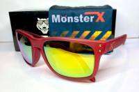 แว่นกันแดด MonsterX กรอบแดงด้าน เลนส์สีแดงทอง X2