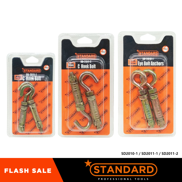 Standard® 2pcs Eye Bolt Anchors Heavy Duty Shell Anchor M6 M8 M10