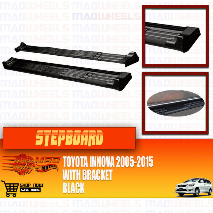 Toyota Innova 2005 2015 Universal Aluminum Stepboard Black With