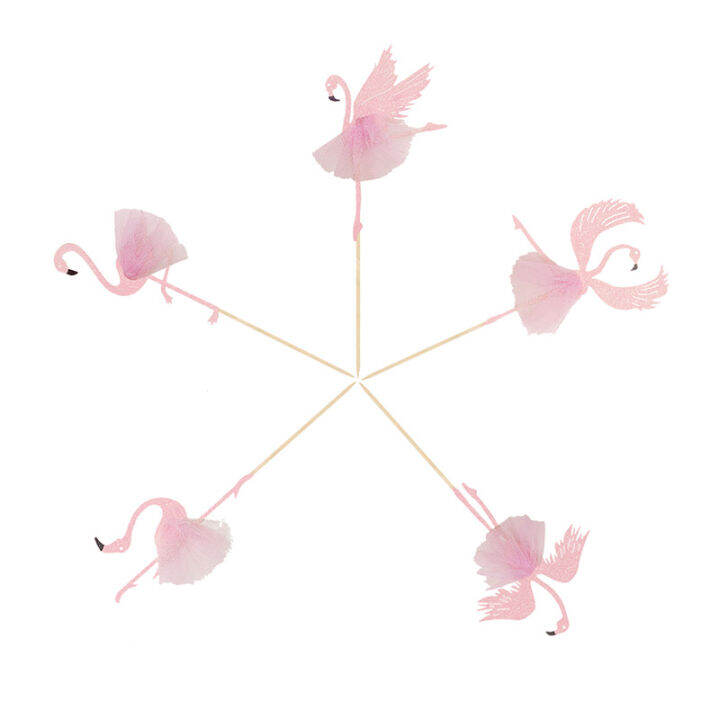 jollyboom-ฮาวาย-flamingo-เค้กใส่ป้าย-cupcake-ตกแต่งเค้กตกแต่งบัลเล่ต์เต้นรำ-flamingo-glitter-สีชมพู-fine-feather-flamingo-เด็กวันเกิดเค้ก-topper