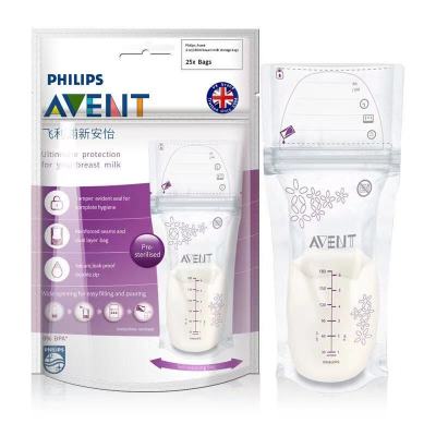 ถุงเก็บน้ำนมPHILIPS AVENT ถุงเก็บน้ำนมแม่ ขนาด 180ml 25 ชิ้น 1ถุง