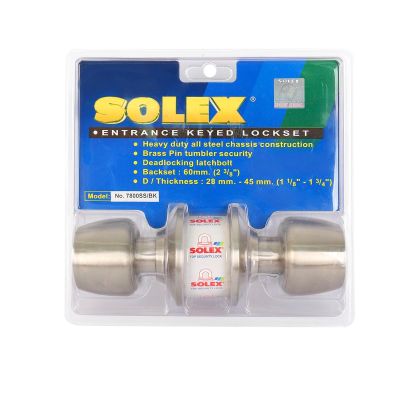 SOLEX ลูกบิดประตูห้องน้ำ สแตนเลส รุ่น 7800SS/BK [ส่งเร็วส่งไว มีเก็บเงินปลายทาง]