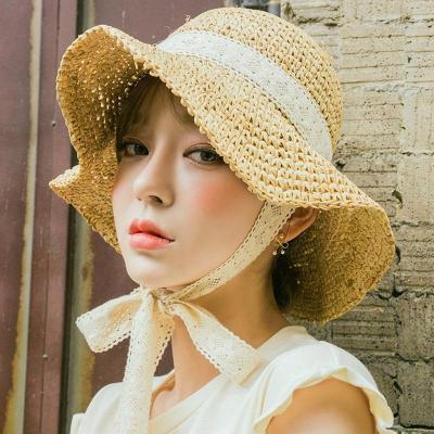 หมวกสานผู้หญิง หมวกสาน พับได้ หมวกแฮนด์เมด หญิง กันแดดกันยูวี สีกากี สีครีม สีชมพู หมวกสานญี่ปุ่น หมวกสานเกาหลี