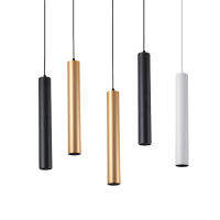 Modern LED Pendant Long Tube Black White Rose Golden Ceiling Replaceable GU10 Island Bar Counte Shop Room Kitchen Fixtures Lamp