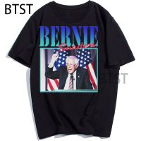 T-shirt เสื้อยืดแขนสั้น พิมพ์ลายกราฟฟิค Bernie Sanders แฟชั่นฮาราจูกุ สําหรับผู้ชายS-5XL  W76T