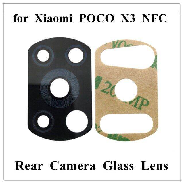 hot-sales-nang20403736363-kat-สำหรับ-xiaomi-poco-x3-nfc-กล้องมองหลังชิ้นส่วนอะไหล่เลนส์กล้องหลังกระจกปลอกคอกันสุนัขเลีย