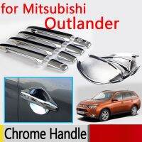 For Mitsubishi Outlander 3 MK3 GF GG ZJ ZK ZL 2013~2021 Essories Chrome Door Handle 2013 2014 2015 2016 Luxury Car Stickers