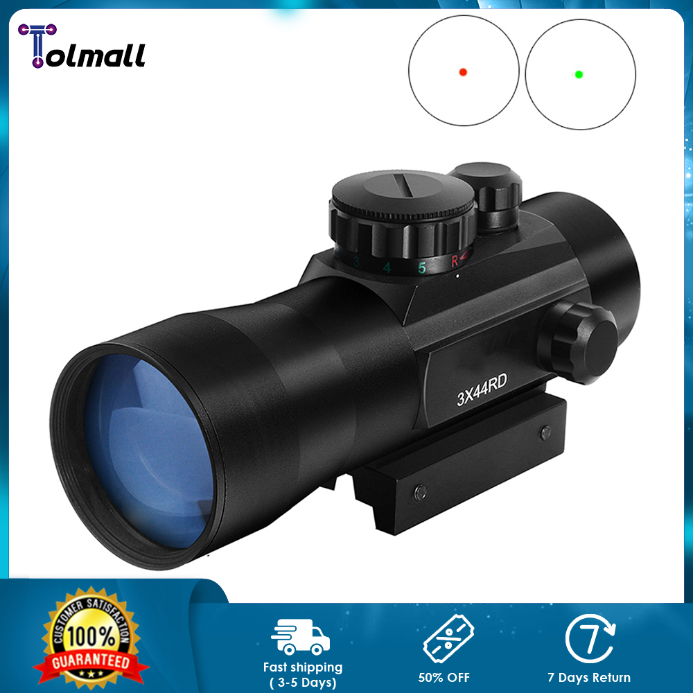 BUSHNEL Adjustable Metal Sight 3X44RD Green Red Dot Scope Tactical 11-20 Railway 