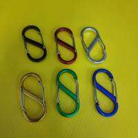 CARABINER ตัวS ขอเกี่ยวพวงกุญแจ รูปตัวS  อลูมิเนียมคลิปสปริงชุดล็อคสำหรับห้อยสิ่งของ ติดกระเป๋า แขวนของกับตู้ รองรับน้ำหนักได้ถึง 50 กก