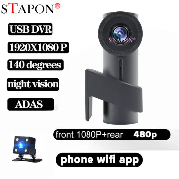 1080P HD Mini Car DVR Night Vision Car Camera Recorder 140 Degree Wide  Angle Driving WiFi Car Recorder Android USB Wireless Driving Recorder with  ADAS