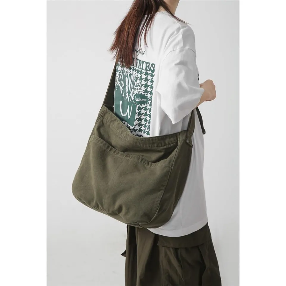 Canvas Messenger Bag Large Hobo Crossbody Bag with Multiple Pockets Canvas  Shoulder Tote Bag for Women and Men