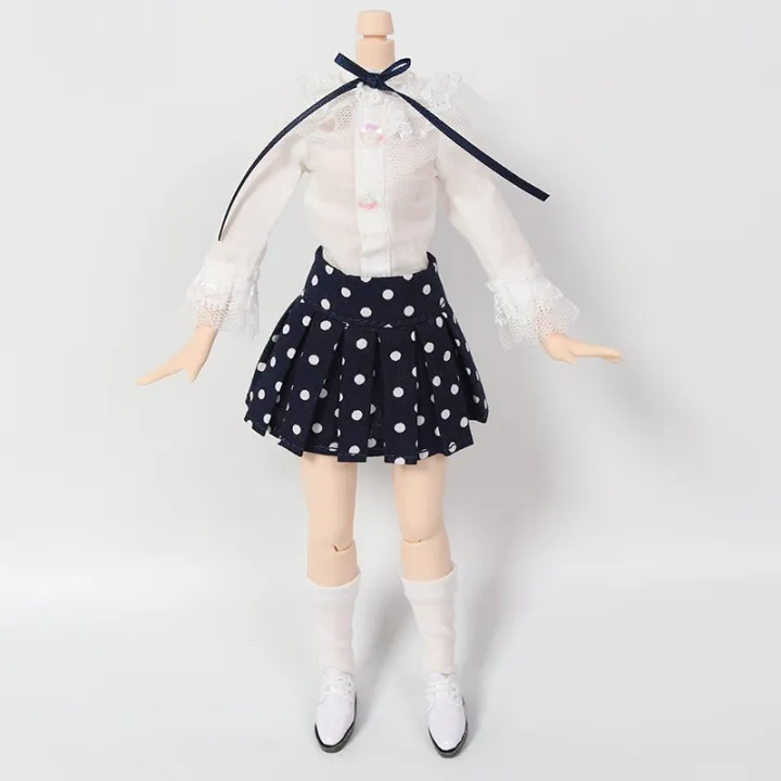 blythe-doll-clothes-ชุดเสื้อผ้าตุ๊กตาบลายธ์-white-shirt-and-short-dress-เสื้อผ้าตุ๊กตา