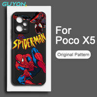 Guyon เคสซิลิโคนเหลวลายสไปเดอร์แมนแบบดั้งเดิมดีไซน์ใหม่นิ่มสำหรับ เสค Xiaomi Poco X5 Pro