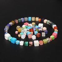 Fashion Colors 4mm/6mm/8mm Square Beads Cube Natural Stone Loose Spacer Bead DIY Handmade Beaded For Jewelry Making Wholesale