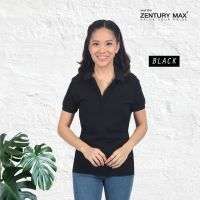 ZENTURY MAX เสื้อโปโล ชาย หญิง สีดำ ผ้าคอตตอน100% แขนสั้น ใส่สบาย ระบายอากาศได้ดี