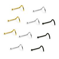 10PCS Small Invisible Nose Rings Piercing Nose Studs 1.5mm 20G Titanium Steel Surgical Stainless Silver Gold Black Free Shipping