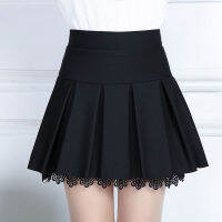 ลูกไม้ SkirtsAnti-แสงจีบ SkirtsPuffed รัดตัว WaistLittle สีดำ SkirtsA-Line กระโปรง