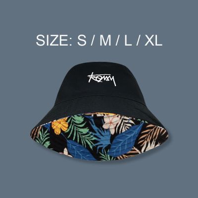 หมวกที่ใส่จดหมายหัว XL ขนาดใหญ่สำหรับผู้ชายผู้หญิงสองด้านลายดอกไม้หมวกชาวประมงฤดูร้อนลำลองสตรีทหมวกอาบแดดเด็กบ๊อบปานามา