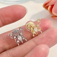 [COD] European and ins butterfly mosquito coil ear clip women French light luxury niche design bone without pierced earrings