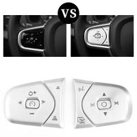 2Pcs Steering Wheel Button Stickers For Volvo XC60 XC90 S90 S60 V60 Steering Wheel Trim Cover Stickers Auto Interior Decor Parts