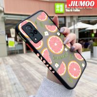 JIUMOO เคสสำหรับ VIVO V21 4G V21s V21 5G ลายการ์ตูนเกรปฟรุตบางขอบสี่เหลี่ยมด้านข้างดีไซน์ใหม่กันกระแทกมีน้ำค้างแข็งโปร่งใสแข็งเคสมือถือป้องกันกล้องคลุมทั้งหมด Softcase