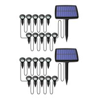 2X 10 in 1 Solar Lights Outdoors Waterproof Solar Lawn Light Solar Power Light for Garden Path Pool Decoration