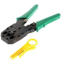 Set 2in1 คีมเข้าหัวสายแลน Network RJ45 CAT5 RJ11 RJ12 LAN Cable Wire Crimper Crimp Plier Strip Tool Green + ตัวเช็คสายแลน RJ45 RJ11 RJ12 CAT5 UTP Network LAN Cable Tester Remote Test Tools (White/Green)