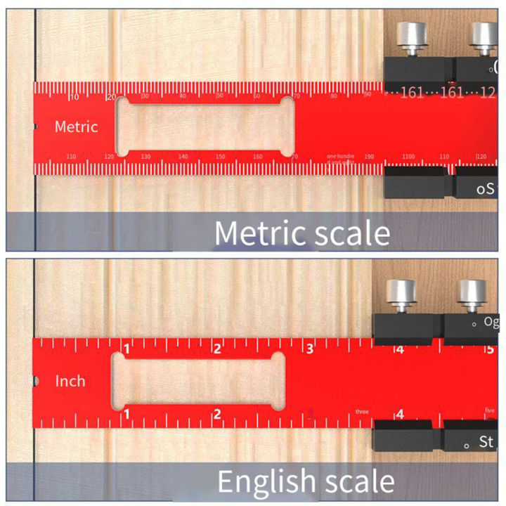 craftpro-ไม้บรรทัดบอกตำแหน่งอะลูมินัมอัลลอยแม่นยำ-ทำเครื่องหมายรายการชุดเครื่องตวงที่สามารถปรับได้สำหรับงานไม้เครื่องมือวัดด้วยเครื่องชั่งทรงเมตริก-อิมพีเรียลลายเส้นขนาน-แนวตั้งและเส้นนำทางหางยาว