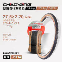 【Free shipping】ChaoYang ยางยางรถจักรยานทางหลวง H5234 27.5X2.20ขอบสีเหลืองยางเรโทรแบบไม่มียางในอุปกรณ์รถจักรยาน