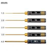 RJX ชุดเครื่องมือไขควงประแจหกเหลี่ยมชุบไทเทเนียมแบบแข็งมาก1.5/2.0/2.5/3.0/4.0มม. สำหรับเครื่องบินรุ่น RC