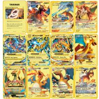 27 Styles Charizard Gold Metal Card Super Game Collection Anime Cards for Children