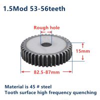 【100%-New】 kiatuj 53teeth-56teeth เฟืองเกียร์เฟือง1ชิ้น1.5Mod 1.5เมตร = 1.5ว่างเปล่าเจาะฟัน45 # เหล็กด้านบวกแร็คเกียร์มอเตอร์ CNC